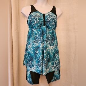 2XL Two Piece Swim Dress with Shorts